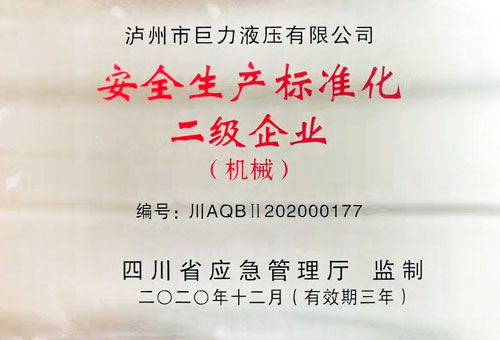 安全生產標準化二級企業